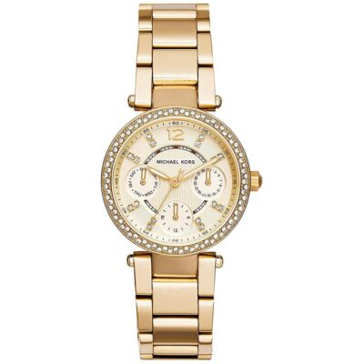 Michael Kors Ladies Mini Parker Gold Chronograph Watch - MK6056